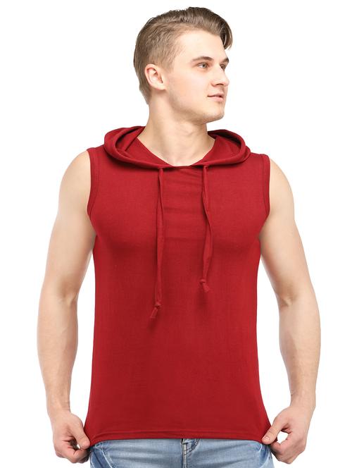red solid hooded t-shirt - 16364925 - Very Small Image - 1