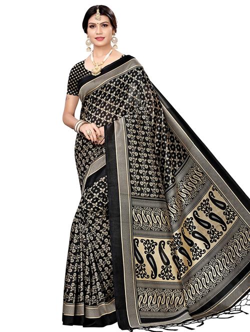 paisley pallu printed saree with blouse - 16367314 - Very Small Image - 1