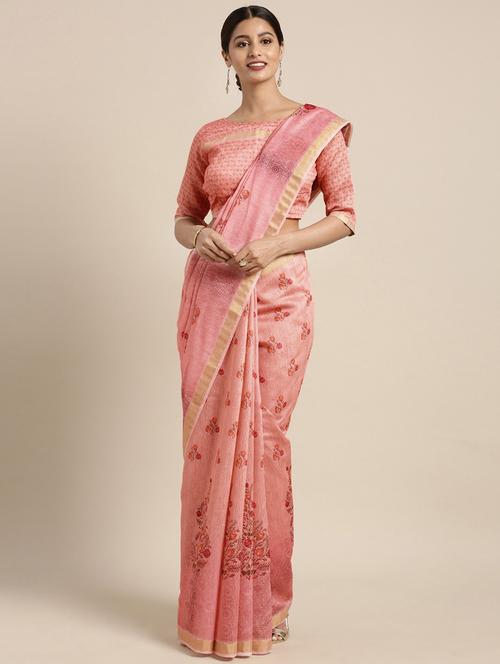 digital floral printed saree with blouse - 16370008 - Very Small Image - 1