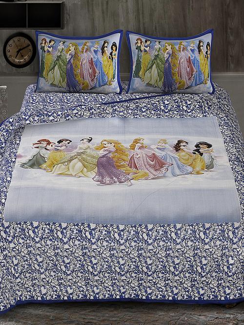 cotton king size bed sheet with 2 pillow covers - 16370587 - Very Small Image - 1
