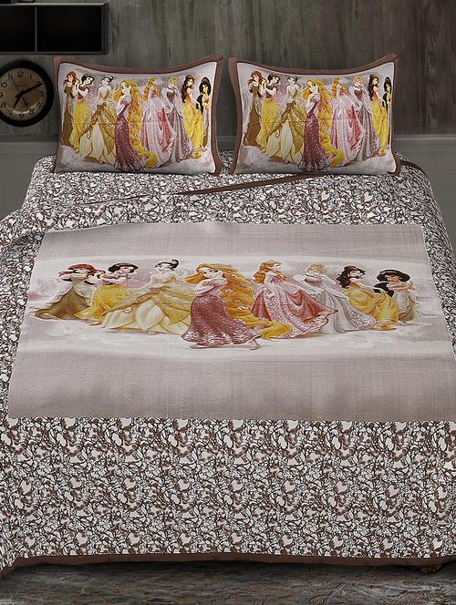 cotton king size bed sheet with 2 pillow covers - 16370588 - Very Small Image - 1