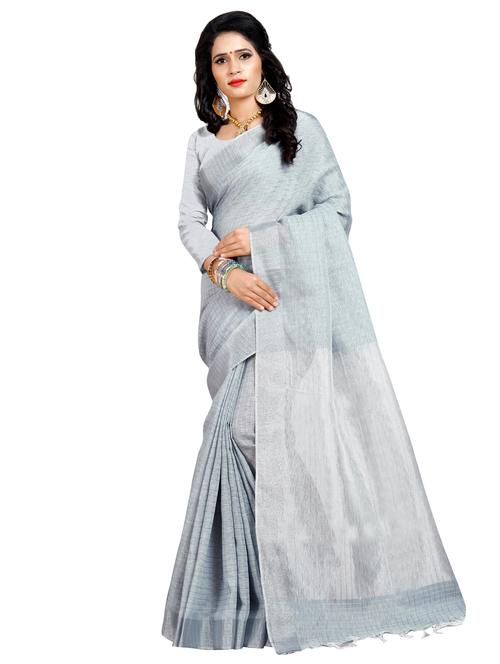 checkered woven saree with blouse - 16371323 - Very Small Image - 1