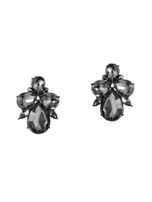 black silver plated studs earring - 16372554 - Very Small Image - 1