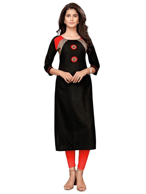 embroidered straight kurta - 16374316 - Very Small Image - 1