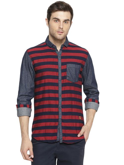 red striped casual shirt - 16375432 - Very Small Image - 1
