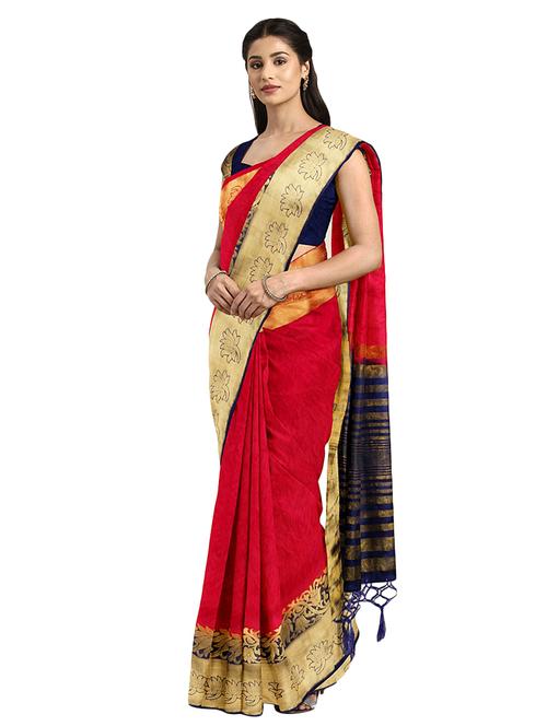 bordered kanjivaram saree with blouse - 16379082 - Very Small Image - 1