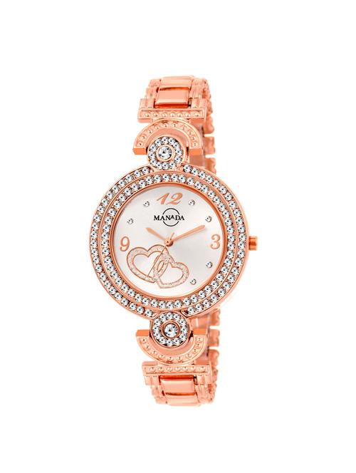 manada rose gold colored chainstyle wrist watch for women's-mnd-150 - 16381306 - Very Small Image - 1