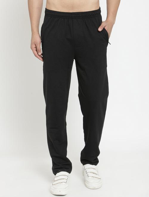 black solid full length track pant - 16381677 - Very Small Image - 1