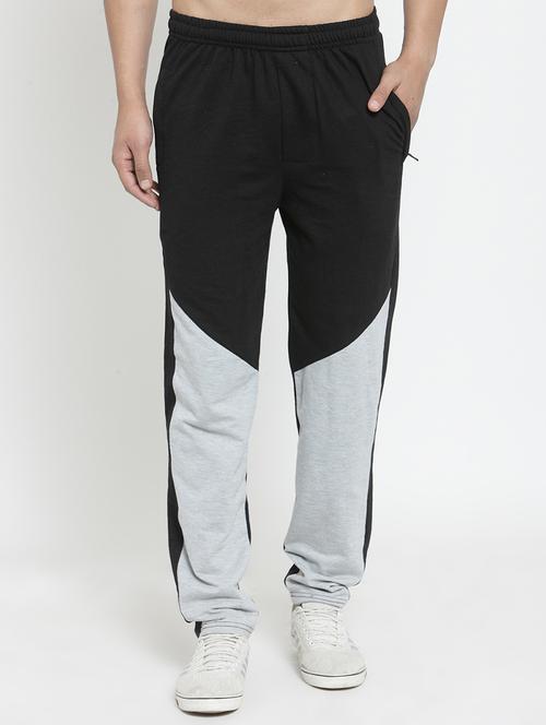 black color block full length track pant - 16381680 - Very Small Image - 1