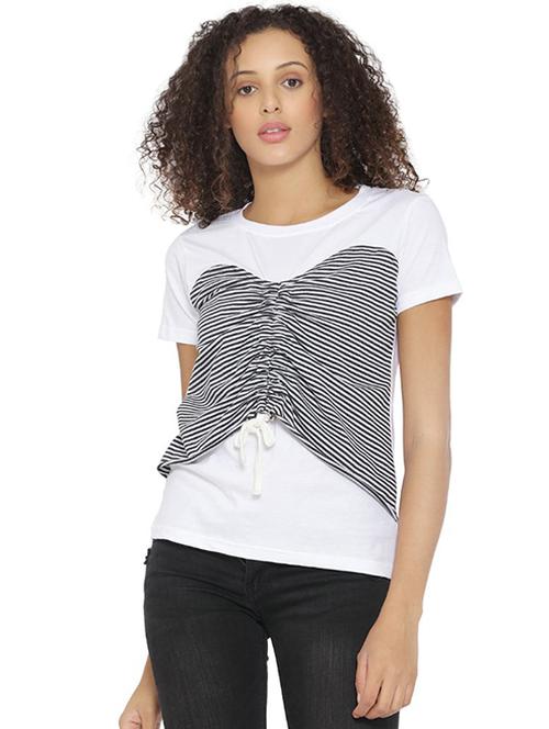 women's straight round neck top - 16381747 - Very Small Image - 1