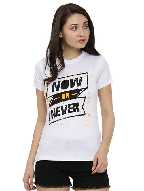 women's front print round neck t-shirt - 16381754 - Very Small Image - 1