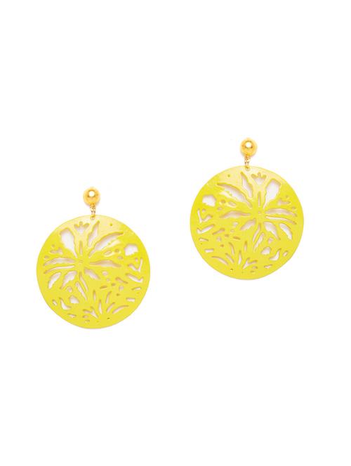 yellow metal drop earring - 16382240 - Very Small Image - 1