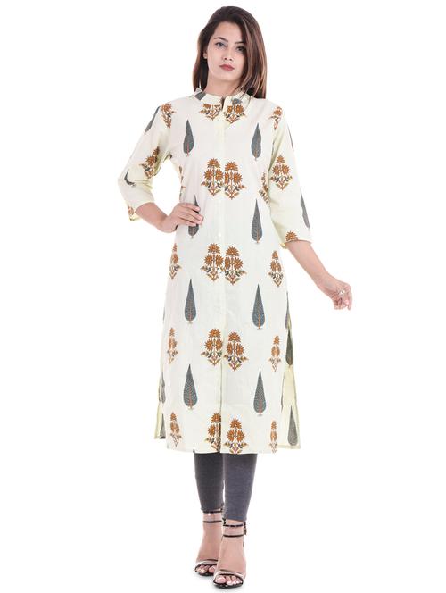 floral straight kurta - 16385230 - Very Small Image - 1