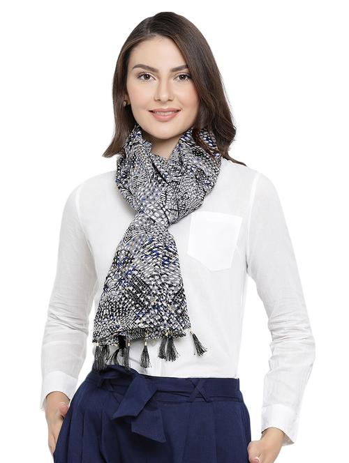 tassel laced printed stole - 16386349 - Very Small Image - 1