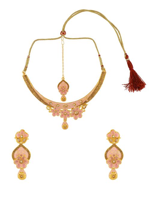 pink metal short necklace - 16386912 - Very Small Image - 1