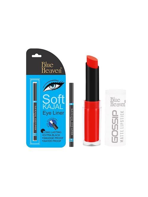 blue heaven combo of soft black kajal and gossip lipstick(shade12) - 16389017 - Very Small Image - 1