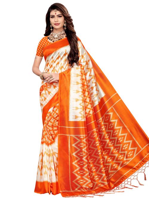 ikat printed mysore silk saree with blouse - 16390018 - Very Small Image - 1