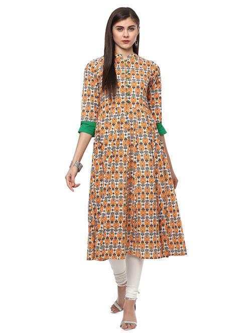 ikat printed anarkali kurta - 16395018 - Very Small Image - 1