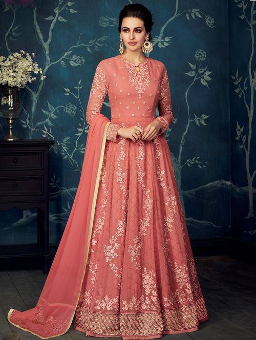 embroidered semi-stitched suit - 16398976 - Very Small Image - 1