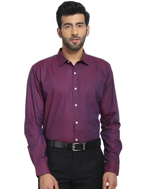 purple self design formal shirt - 16399590 - Very Small Image - 1