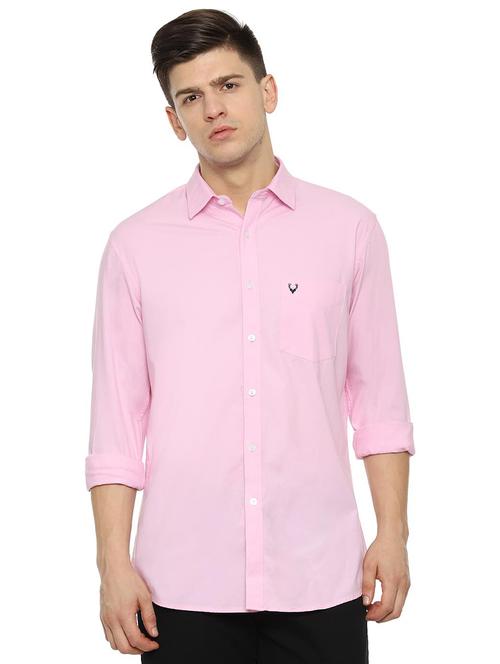 pink solid casual shirt - 16402468 - Very Small Image - 1