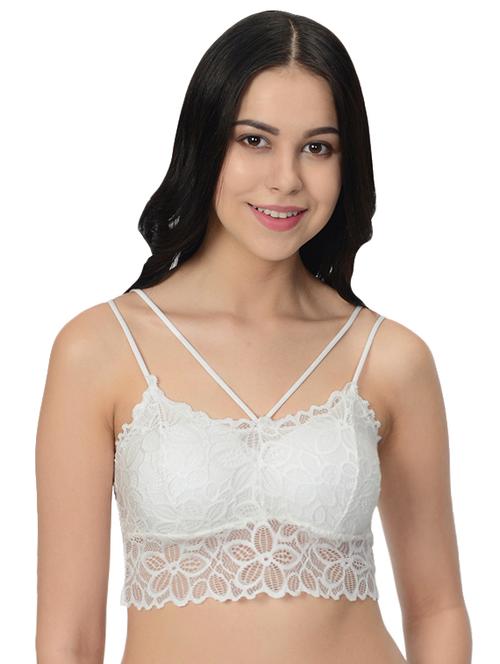 floral laced lightly padded bralette - 16403276 - Very Small Image - 1