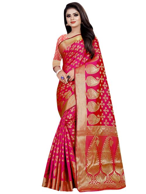 paisley zari border banarasi saree with blouse - 16403818 - Very Small Image - 1