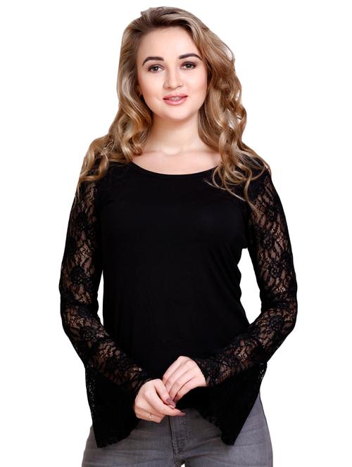 women's straight round neck top - 16403862 - Very Small Image - 1