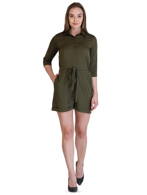 button detail tie front romper  - 16404041 - Very Small Image - 1