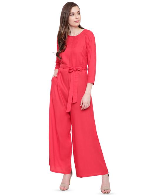 tie front solid jumpsuit  - 16405389 - Very Small Image - 1