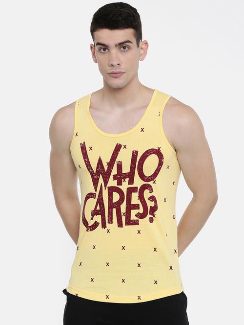 yellow front print vest - 16405527 - Very Small Image - 1