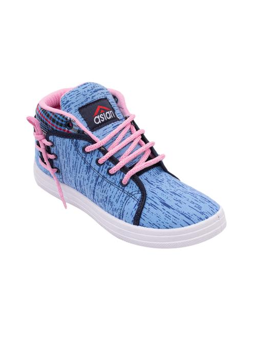 blue fabric laceup sneakers - 16405907 - Very Small Image - 1