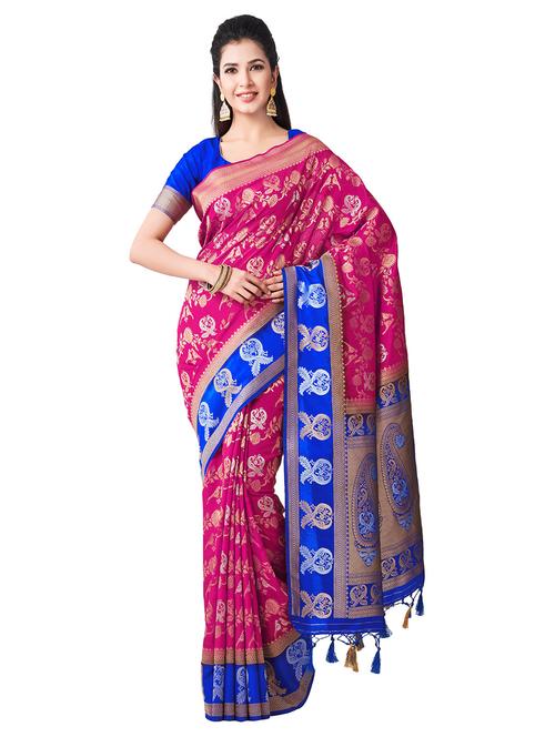 women's self design pink colored saree - 16406333 - Very Small Image - 1