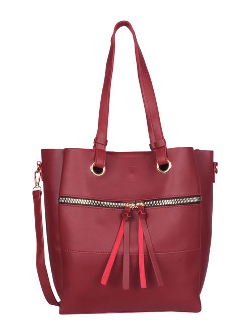 red leatherette (pu) handbag - 16407815 - Very Small Image - 1