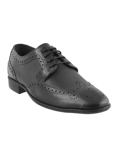 metro black leather lace-up derbys - 16408430 - Very Small Image - 1