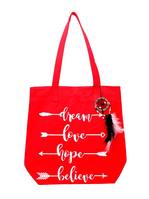 red canvas  shopping bag - 16409726 - Very Small Image - 1