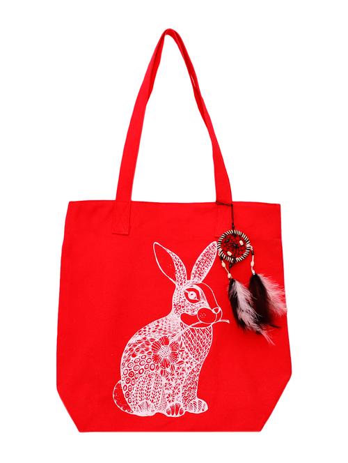 red canvas  shopping bag - 16409744 - Very Small Image - 1