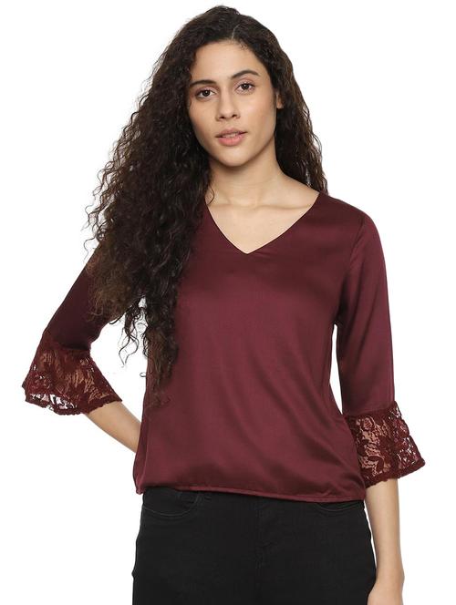 v-neck floral lace detail top - 16410498 - Very Small Image - 1