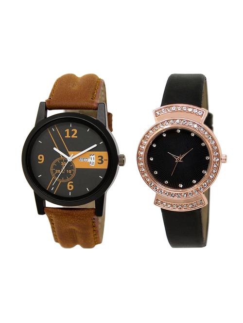 adk set of 2 analog couple watch-(dd-01-lk-244) - 16411194 - Very Small Image - 1
