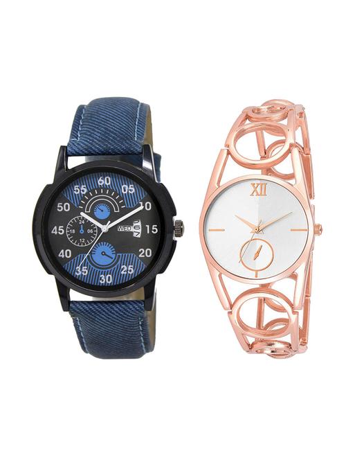 adk set of 2 analog couple watch-(dd-02-lk-213) - 16411211 - Very Small Image - 1