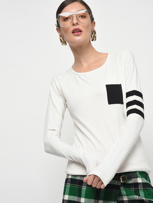 contrast pocket patch long sleeved tee - 16416707 - Very Small Image - 1
