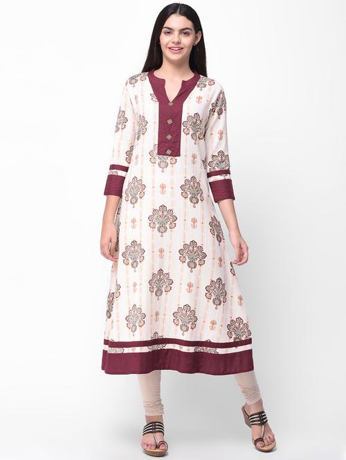 printed flared kurta - 16416804 - Very Small Image - 1
