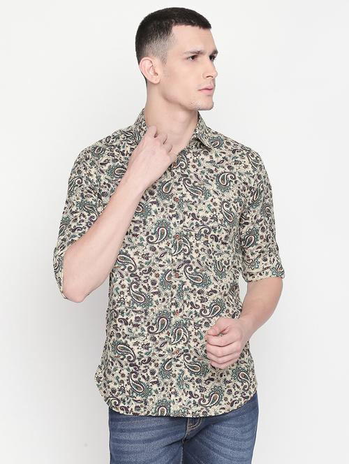 mens paisley casual shirt - 16416846 - Very Small Image - 1