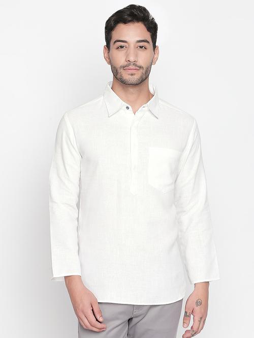 white solid short kurta - 16416860 - Very Small Image - 1