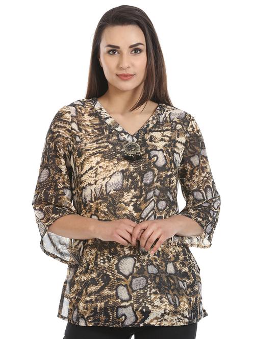 v-neck snack printed tunic - 16417499 - Very Small Image - 1