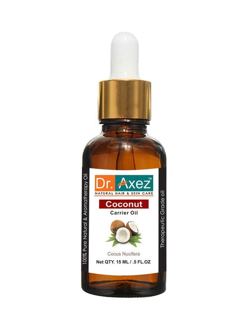 dr. axez pure natural coconut extra virgin cold pressed carrier oil (15ml) for skin care & aromatherapy body massage - 16417846 - Very Small Image - 1