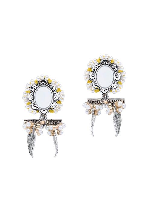 yellow brass drop earring - 16417895 - Very Small Image - 1