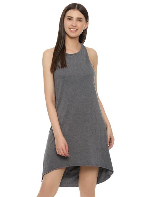 x-line back cowl detail asymmetric dress - 16419284 - Very Small Image - 1