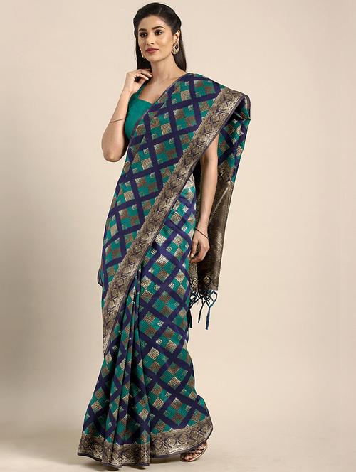 zari motifs kanjivaram saree with blouse - 16420943 - Very Small Image - 1