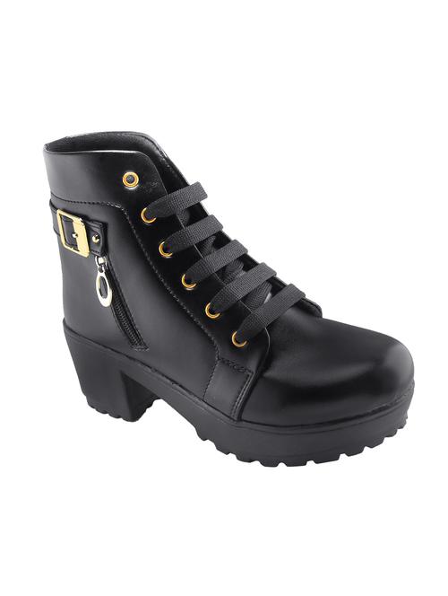 black ankle lace up  boots - 16421937 - Very Small Image - 1